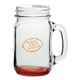 aerial view a red 16 oz mason jars with handles, image 1 of 2