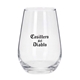 aerial view a clear tipsy 16 oz vaso silicia stemless wine glass, image 1 of 2