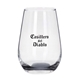 aerial view a black tipsy 16 oz vaso silicia stemless wine glass, image 1 of 2