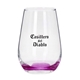 aerial view a pink tipsy 16 oz vaso silicia stemless wine glass, image 1 of 2