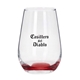 aerial view a red tipsy 16 oz vaso silicia stemless wine glass, image 1 of 2