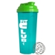 a lime green lid & traslucent teal cup 24 oz endurance shaker tumbler with drink thru lid and whisk ball