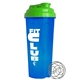 a lime green lid & traslucent blue cup 24 oz endurance shaker tumbler with drink thru lid and whisk ball