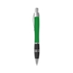 aerial view a green/silver trim/black rubber grip/black ink tri - band pen with rubber grip, image 1 of 3