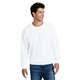aerial view a white comfort colors(r) lightweight crewneck sweatshirt, image 1 of 5