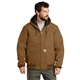 aerial view a carhartt brown carhartt (r) tall quilted - flannel - lined duck active jac, image 1 of 5