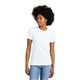 aerial view a white next level apparel(r) womens cvc relaxed tee, image 1 of 5