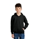 aerial view a black gildan(r) youth softstyle(r) midweight fleece hoodie, image 1 of 5