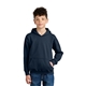 aerial view a navy gildan(r) youth softstyle(r) midweight fleece hoodie, image 1 of 5