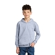 aerial view a ring spun sport grey gildan(r) youth softstyle(r) midweight fleece hoodie, image 1 of 5