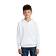 aerial view a white gildan(r) youth softstyle(r) midweight fleece hoodie, image 1 of 5
