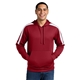 aerial view a deep red/ white sport - tek(r) sport - wick(r) fleece united pullover hoodie, image 1 of 5