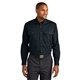 aerial view a navy blue cornerstone(r) long sleeve select ripstop shirt, image 1 of 5