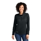 aerial view a black eddie bauer(r) womens smooth mid layer fleece 1/2- zip, image 1 of 5