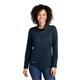 aerial view a river blue navy eddie bauer(r) womens smooth mid layer fleece 1/2- zip, image 1 of 5