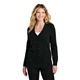 aerial view a deep black port authority(r) womens easy care button - up cardigan sweater, image 1 of 5