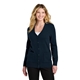 aerial view a river blue navy port authority(r) womens easy care button - up cardigan sweater, image 1 of 5