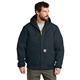 aerial view a dark navy carhartt(r) quilted - flannel - lined duck active jac, image 1 of 3