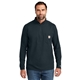 aerial view a navy carhartt force(r) 1/4- zip long sleeve t - shirt, image 1 of 5