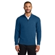aerial view a aegean blue heather port authority(r) easy care 1/4- zip sweater, image 1 of 5