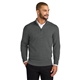 aerial view a charcoal heather port authority(r) easy care 1/4- zip sweater, image 1 of 5
