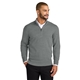aerial view a medium heather grey port authority(r) easy care 1/4- zip sweater, image 1 of 5