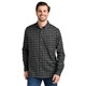 aerial view a deep black mini buffalo eddie bauer(r) long sleeve favorite flannel plaid shirt, image 1 of 5