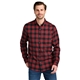 aerial view a red highland plaid eddie bauer(r) long sleeve favorite flannel plaid shirt, image 1 of 5