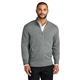 aerial view a medium heather grey port authority(r) easy care full - zip sweater, image 1 of 5