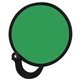 a green flexible nylon collapsible folding fan with handle