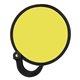 a yellow flexible nylon collapsible folding fan with handle