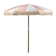 aerial view a pink salt stripe summerland 6.5 ft. portable beach umbrella, image 1 of 8
