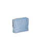 aerial view a french wash denim bag & metallic silver zipper denim busy bee pouch, image 2 of 2
