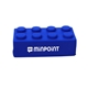 aerial view a blue construction building block shape stress ball, image 1 of 2