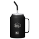 aerial view a black dri duck maverick 32 oz insulated stainless steel mug with straw, image 1 of 6
