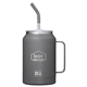 aerial view a charcoal dri duck maverick 32 oz insulated stainless steel mug with straw, image 1 of 6