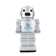 aerial view a silver robot shape stress ball, image 1 of 3