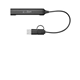 aerial view a black aluminum usb - c hub adapter with multiple ports, image 1 of 6