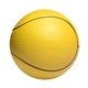 aerial view a yellow polyurethane basketball stress reliever, image 1 of 2