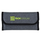 aerial view a heathered gray rpet roll - up tech organizer, image 1 of 2