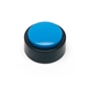 aerial view a blue/black micro size sound desk button w / custom programmed message, image 1 of 2