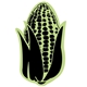 a lime green 367 promotional corn - shaped foam mitt