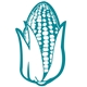 a teal 321 promotional corn - shaped foam mitt