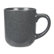 aerial view a gray 14 oz speckled matte ceramic mug, image 1 of 2
