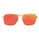 aerial view a gold with red mirrored lenses aviator sunglasses with mirrored lenses, image 1 of 3