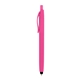 aerial view a pink zinnia rubberized pen with stylus, image 1 of 4