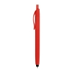 aerial view a red zinnia rubberized pen with stylus, image 1 of 4