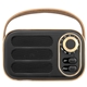 aerial view a black with gold aws retro boom fm radio wireless speaker, image 1 of 9