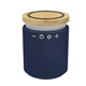 aerial view a navy ultra - sound speaker with 10w bamboo wireless charger, image 1 of 2