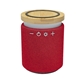 aerial view a red ultra - sound speaker with 10w bamboo wireless charger, image 1 of 2